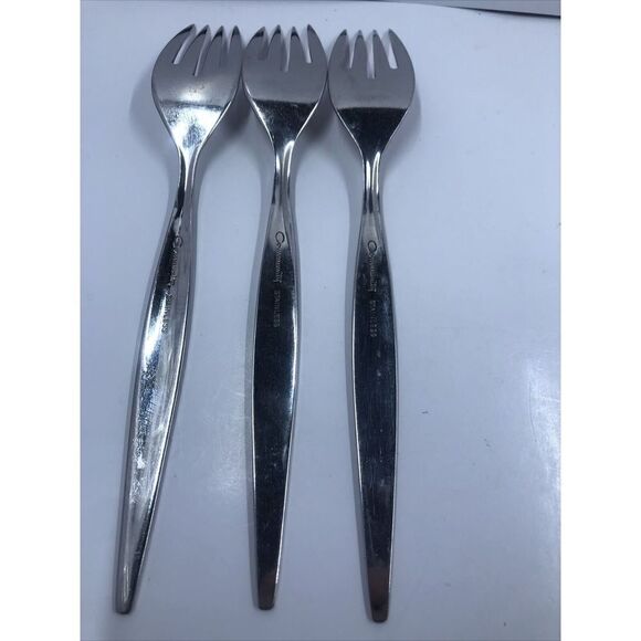3 pcs Oneida Community Venetia Salad Fork Stainless Steel Burnished Handle. Read - Picture 7 of 13